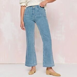 Christy Dawn Lula Kick Flare Jeans Patch Pocket Cropped 29